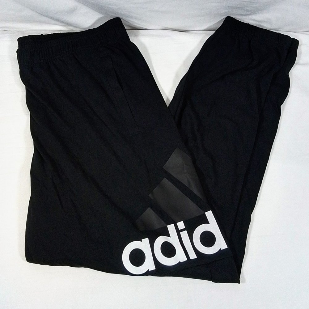 Men's Adidas Essentials Performance Logo Pants-Black-Extra Large-New with Tags